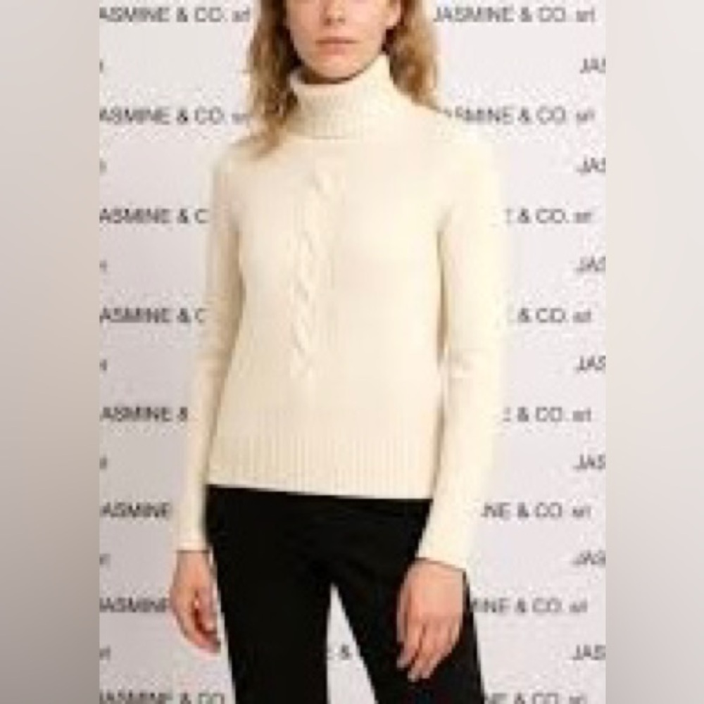 Cozy and Soft Turtle Neck Sweater, Cream Size Large